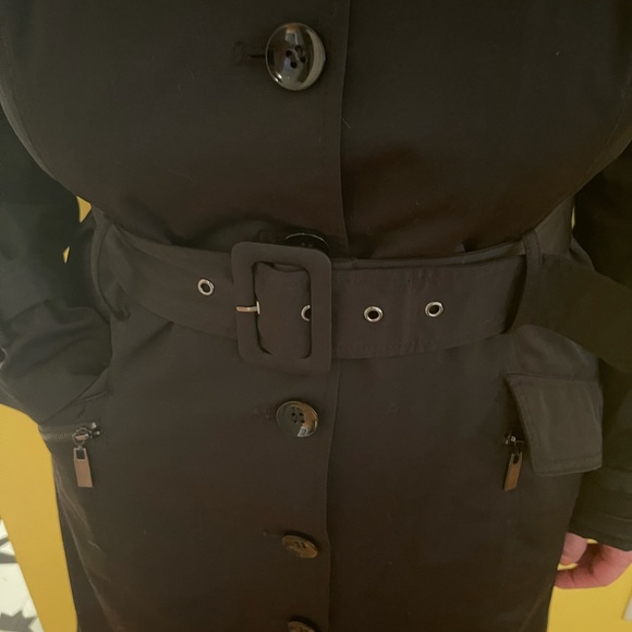 Bebe black trench coat size Large - Picture 3 of 5